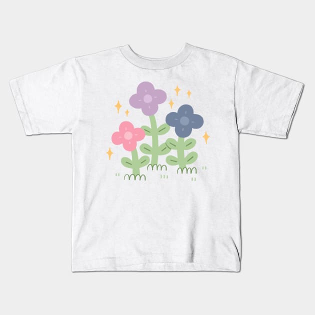 Bisexual Pride Flowers Kids T-Shirt by Niamh Smith Illustrations